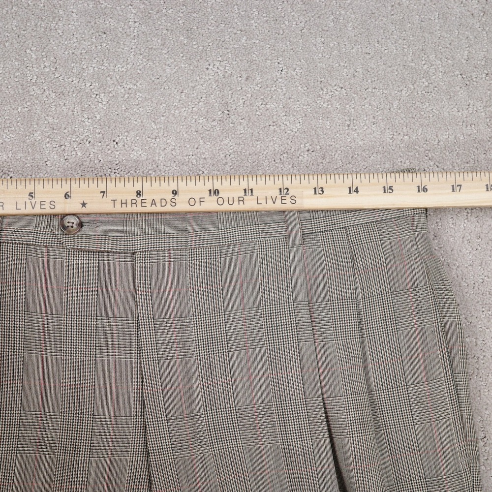 Jos A Bank Executive Suit Men 40R 31W 31L‎ Black Red Houndstooth Plaid Classic - Picture 10 of 16